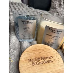 bHG coconut pumpkin & Christmas balsam 2 wick jar candle 12oz nib/nwt